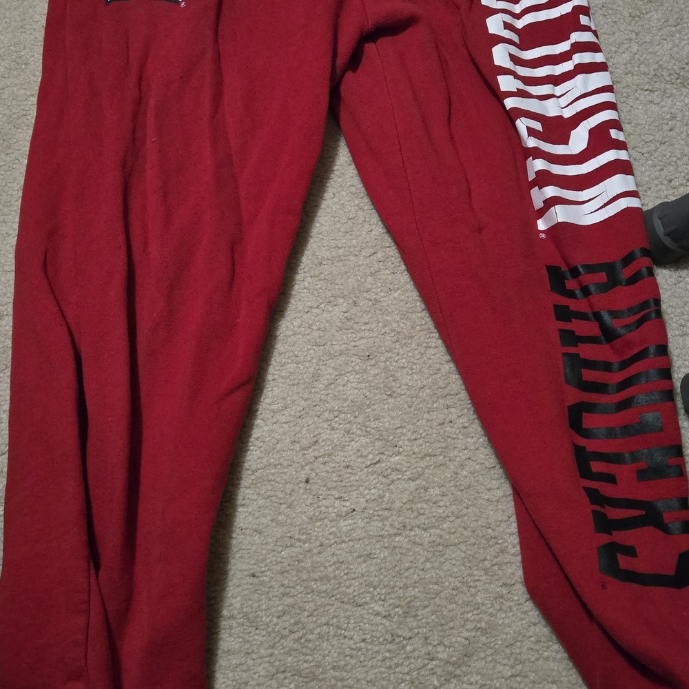 Stadium Athletics Red Kids Joggers with Black and White Design